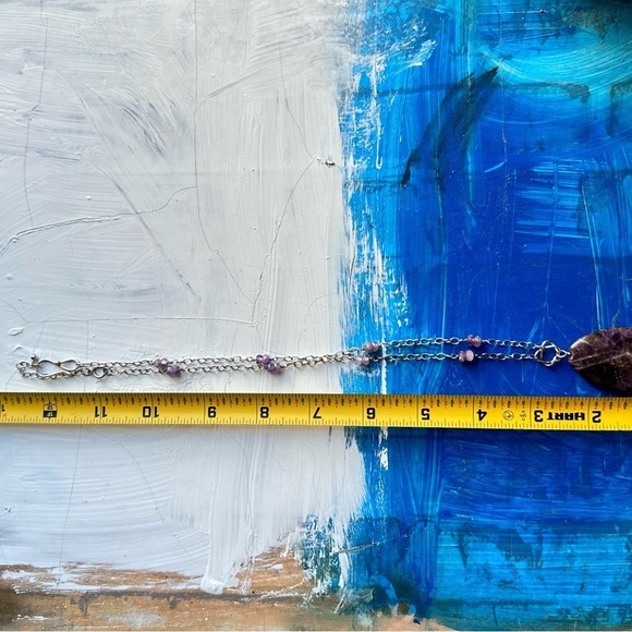 Opal And Lapis Bezel Set Sterling 925 inlay Pendant Necklace Signed VTG 4250 W - Picture 11 of 16